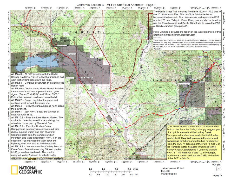 Mountain Fire alternate map