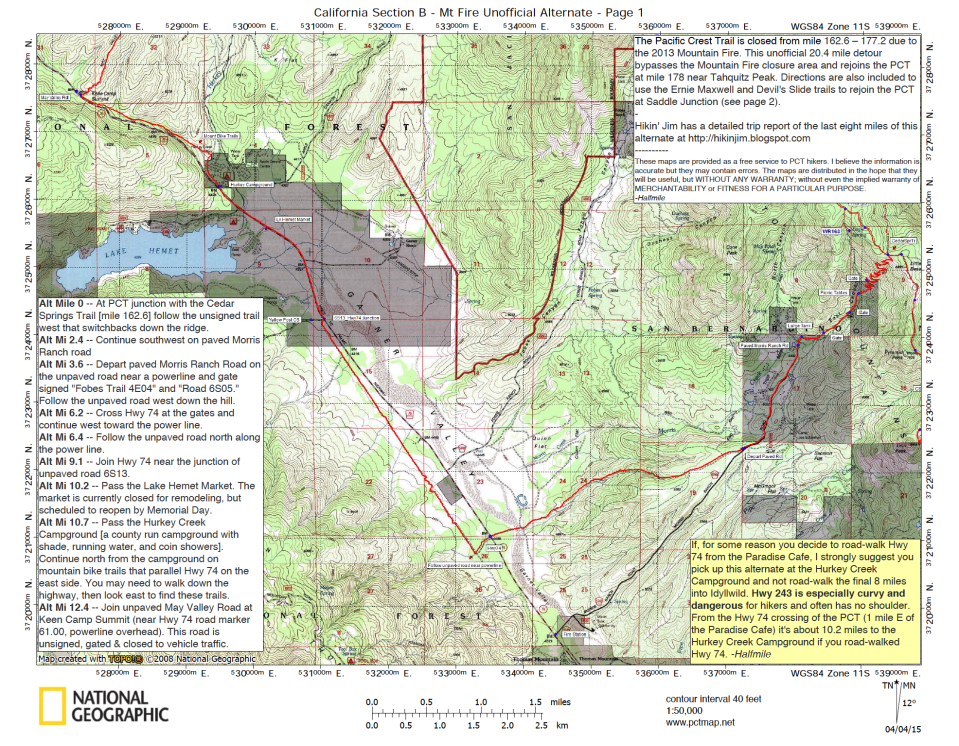 Mountain Fire alternate map